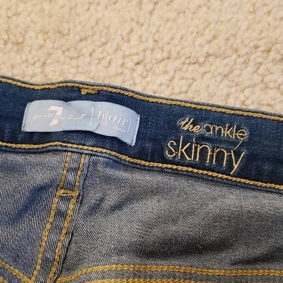 7 For All Mankind B(air) Maternity Ankle Skinny Frayed Hem Jeans 32 - Picture 4 of 9